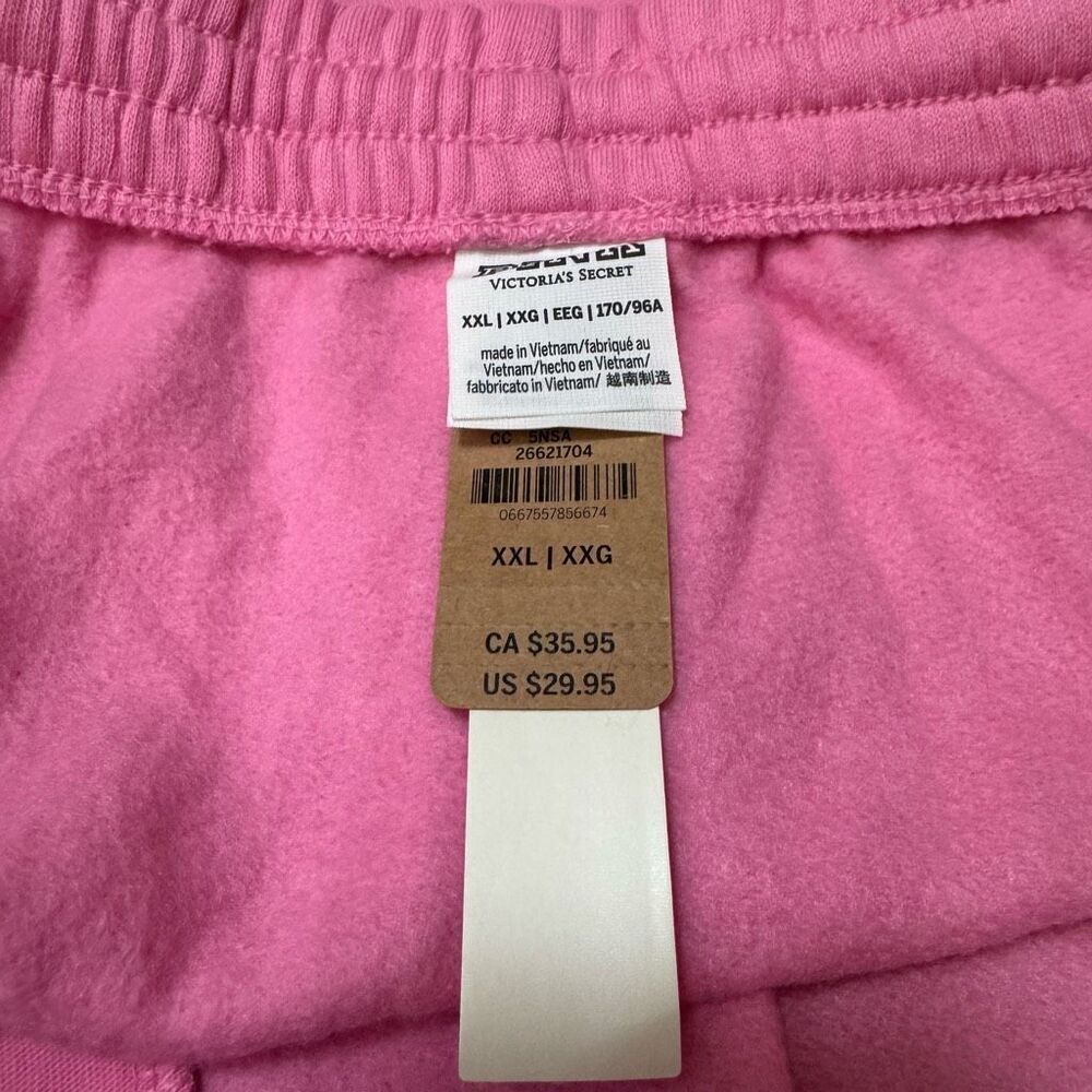 NWT PINK light pink fleece campus sweat-shorts XXL - Picture 4 of 6